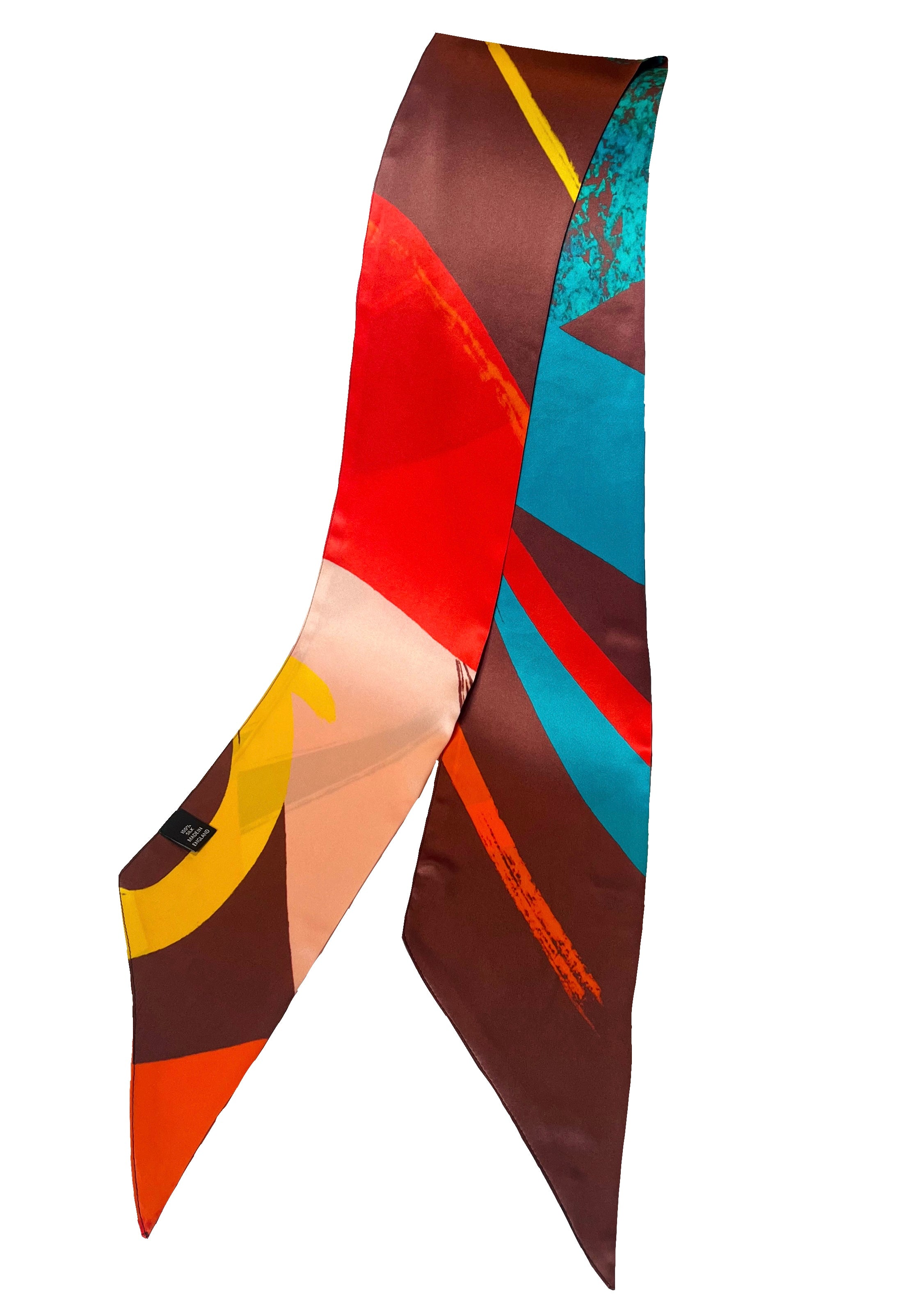 Pure Silk Printed Scarf - Brown