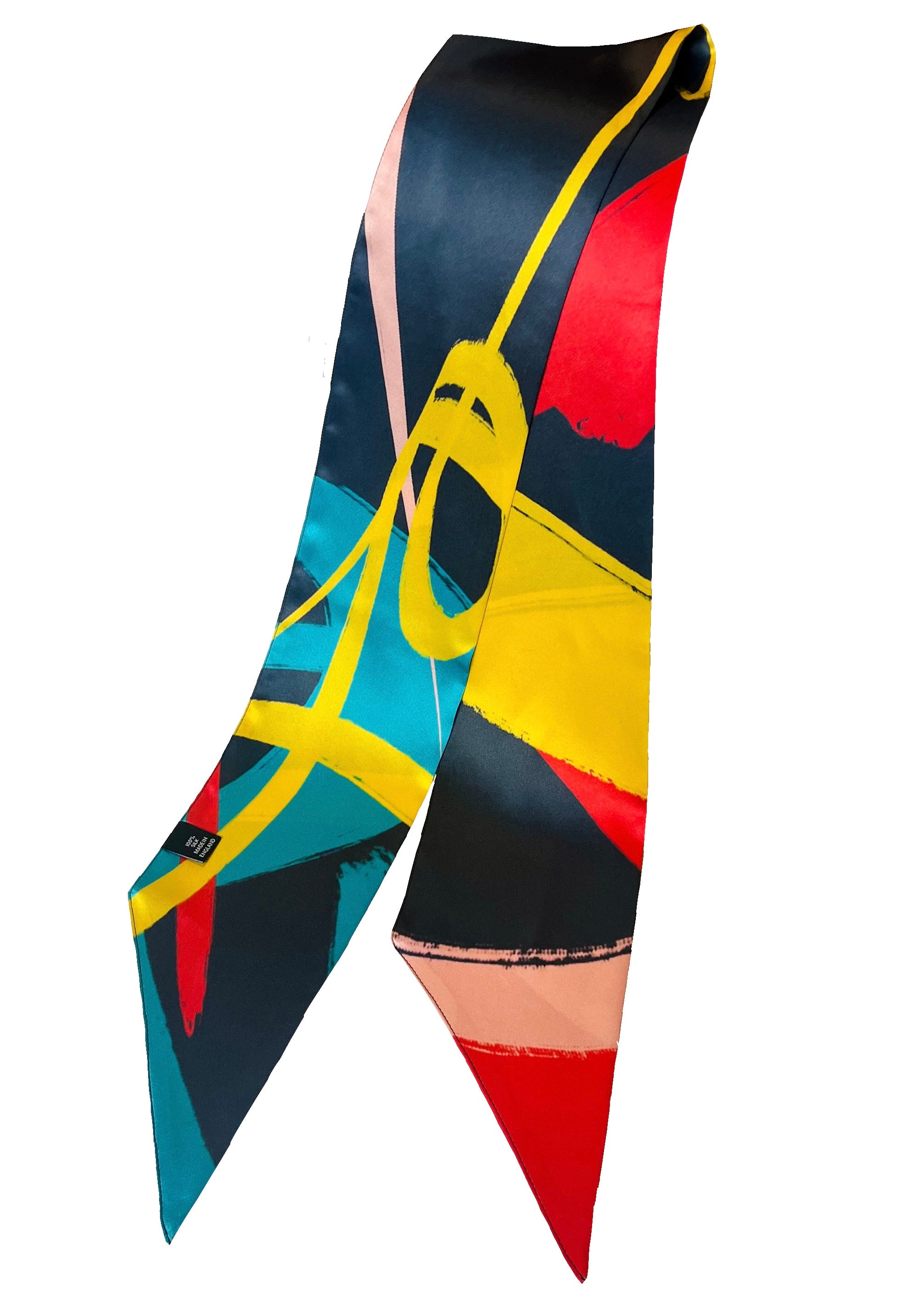 Pure Silk Printed Scarf - Navy