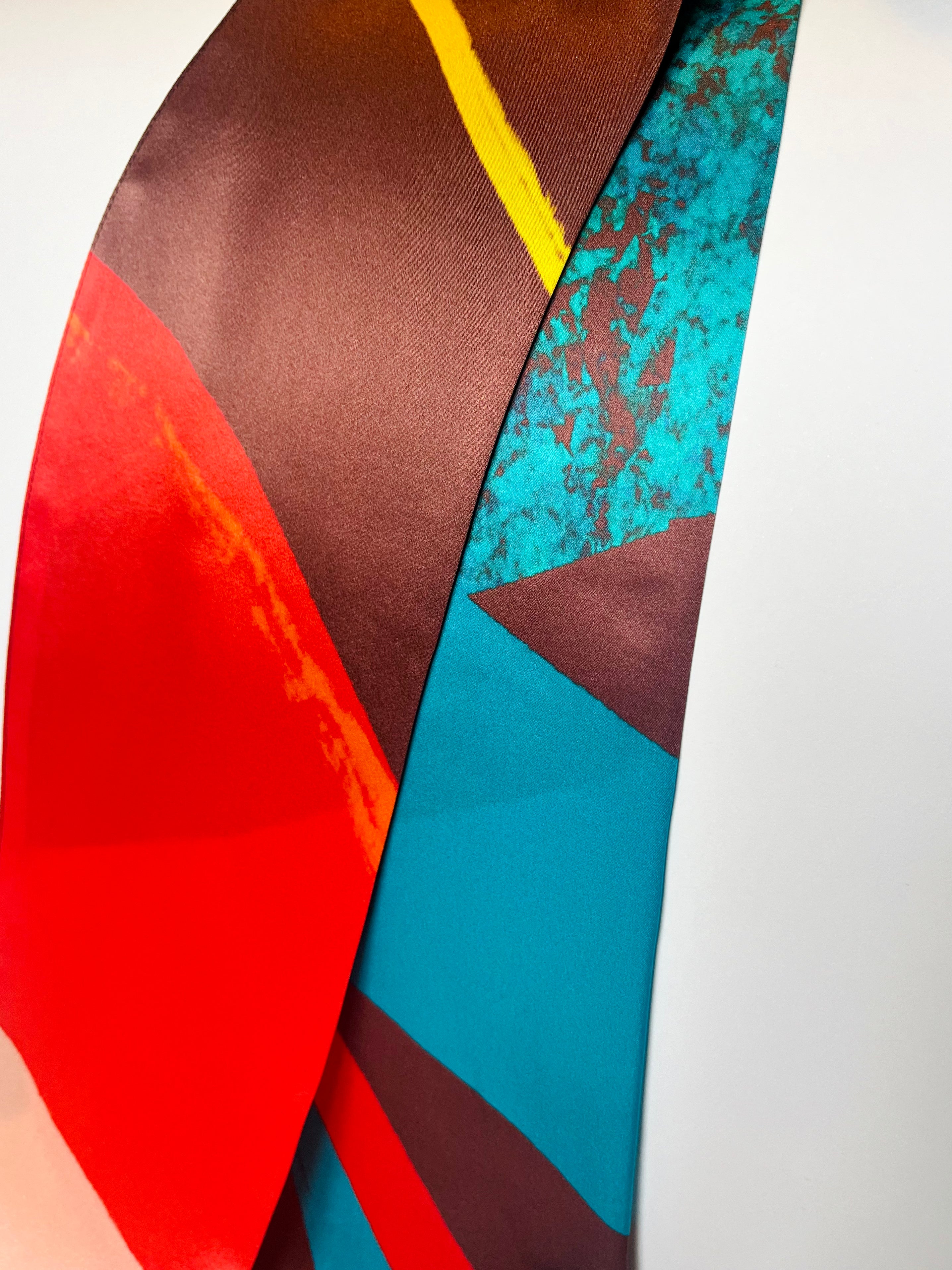 Pure Silk Printed Scarf - Brown